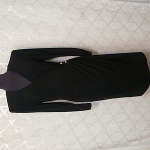 Vintage Rimini Dress Womens Size 10 Black Wrap Cocktail